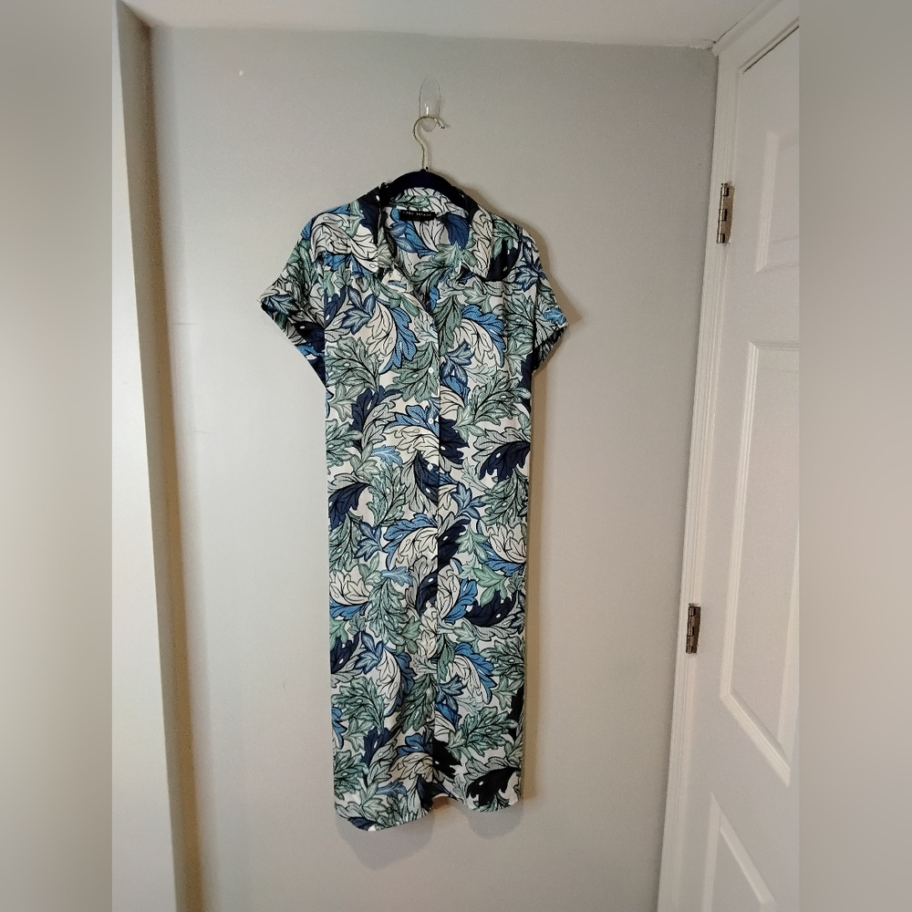 Floral Leaf Pattern Maxi Dress